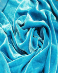 Turquoise Silk Velvet Fabric - Fashion Fabrics Los Angeles 
