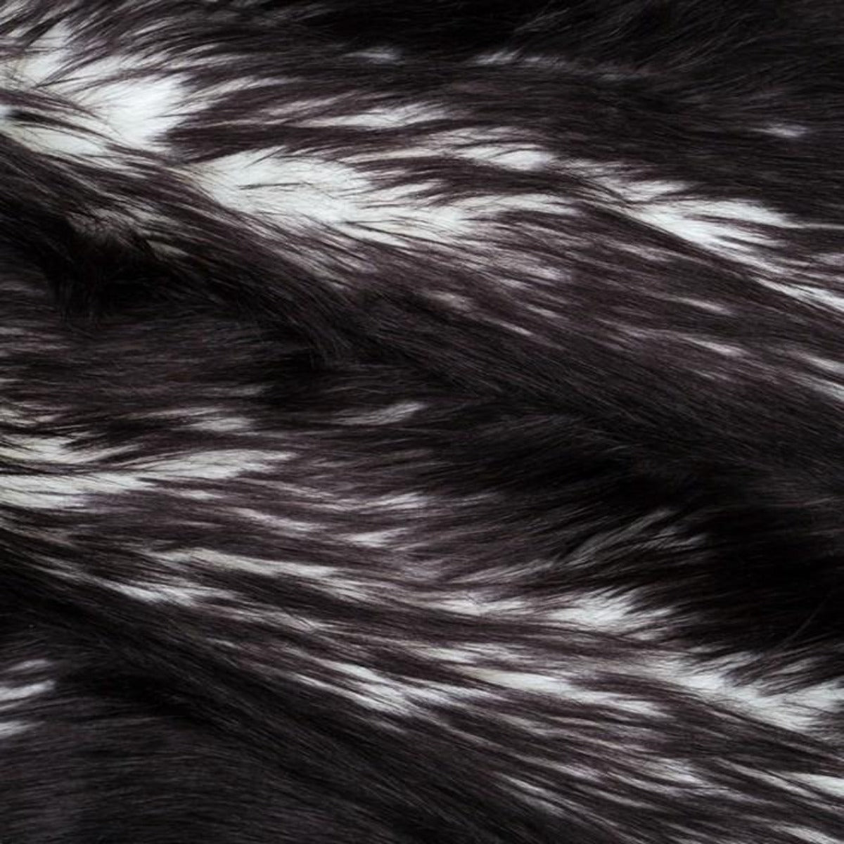 Black | White Luxury Faux Fur Shag Fabric - Fashion Fabrics Los Angeles 