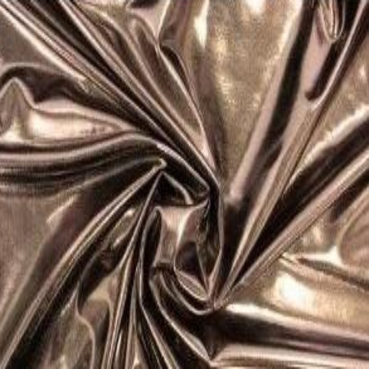 Dark Bronze Metallic Foil Apparel Spandex Fabric - Fashion Fabrics Los Angeles 