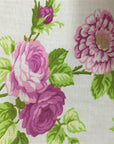 White Pink Rose Floral Print Poly Cotton Fabric - Fashion Fabrics Los Angeles 