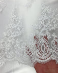 White Oswald Embroidered Lace Fabric - Fashion Fabrics LLC