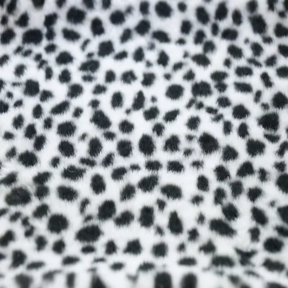 White Dalmatian Print Rabbit Soft Plush Short Pile Faux Fur Fabric - Fashion Fabrics LLC
