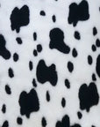 White Cow Print Rabbit Soft Plush Short Pile Faux Fur Fabric - Fashion Fabrics LLC