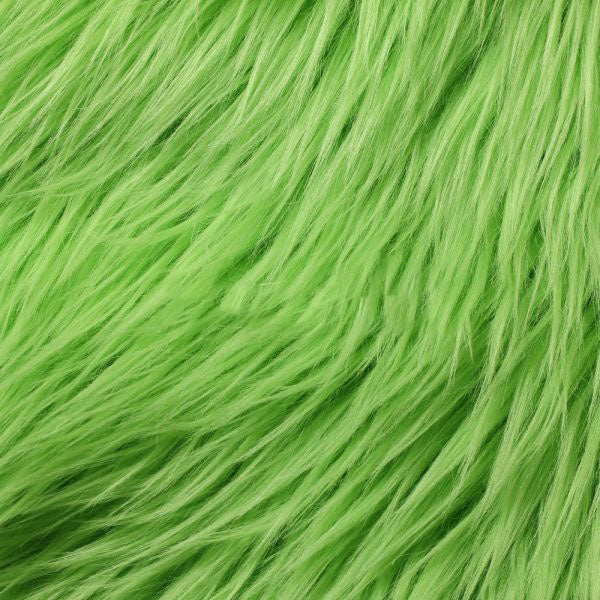 Lime Green Luxury Long Pile Shaggy Faux Fur Fabric - Fashion Fabrics Los Angeles 