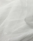 White Silver Roman Stripe Sheer Drapery Home Decor Fabric - Fashion Fabrics Los Angeles 