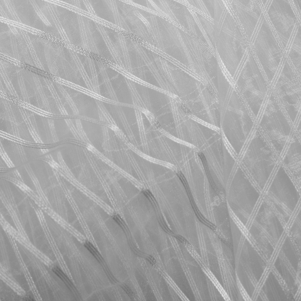 White Striped Able Sheer Drapery Home Decor Fabric - Fashion Fabrics Los Angeles 