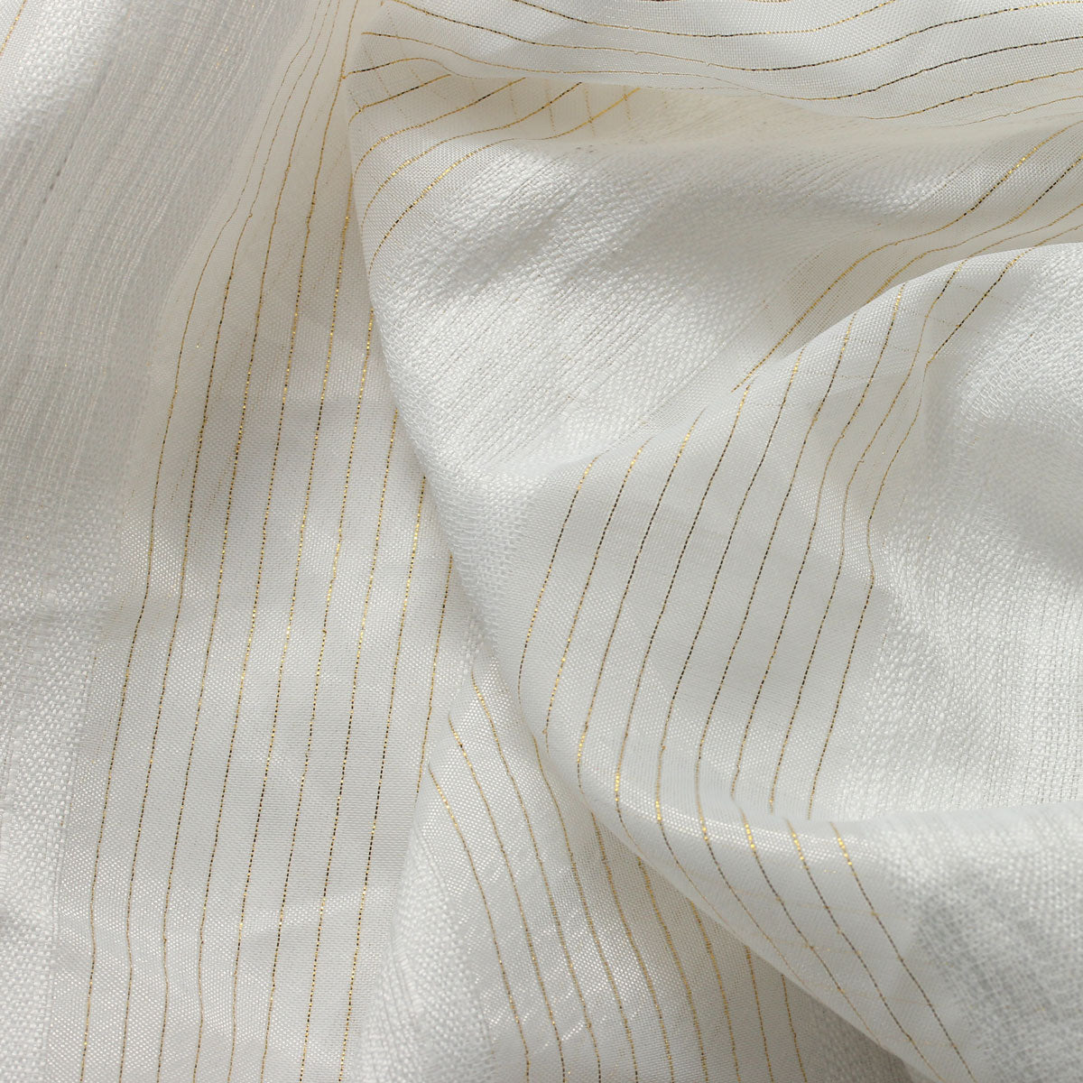 White Gold Mythical Stripe Sheer Drapery Home Decor Fabric - Fashion Fabrics Los Angeles 