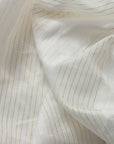 White Gold Mythical Stripe Sheer Drapery Home Decor Fabric - Fashion Fabrics Los Angeles 