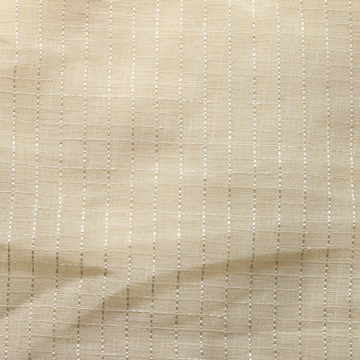 Ivory Semi Square Stripe Sheer Drapery Home Decor Fabric - Fashion Fabrics Los Angeles 