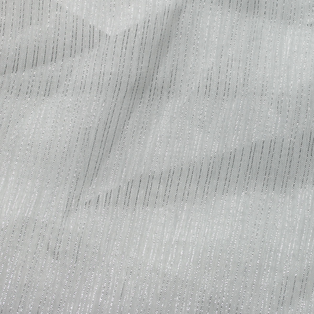 White Silver Three Shine Stripe Sheer Drapery Home Decor Fabric - Fashion Fabrics Los Angeles 
