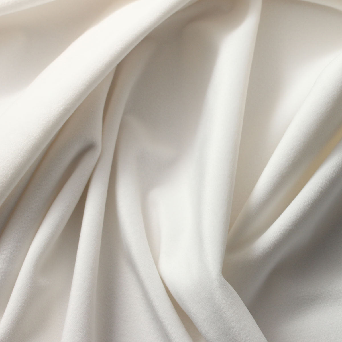White Camden Velvet Polyester Upholstery Drapery Fabric - Fashion Fabrics Los Angeles 